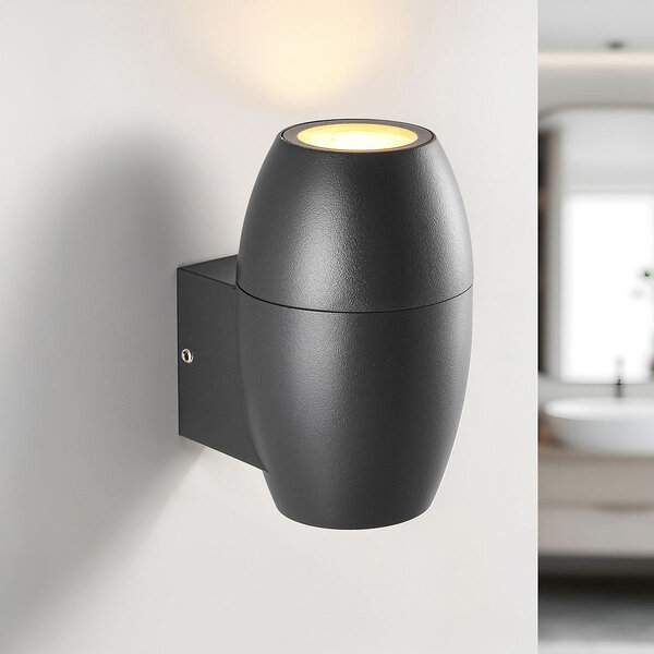 Oval vägglampa för badrum, 1-ljus