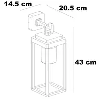 1-ljus vägglampa för badrum Cristiano - antracit med transparent kåpa