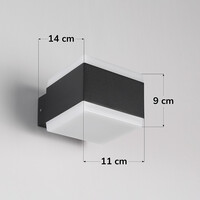 Modern upp-ner badrumsvägglampa Mikki i svart