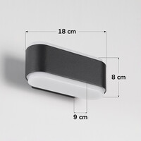 Designad upp-ner badrumsvägglampa Cale i svart