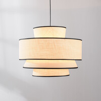 Pendellampa i beige med tygskärm - Zenza