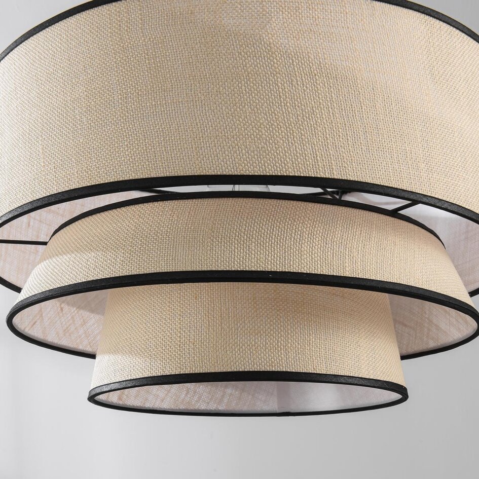 Pendellampa i beige med tygskärm - Zenza