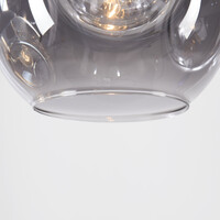 Design taklampa Glo med 5 glaskulor – rökfärgat, bärnstensfärgat och klart glas