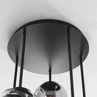 Taklampa Glo med fem lampor - rökfärgat, amberfärgat och klart glas