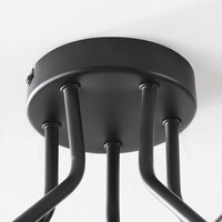 Taklampa Ljus med fem lampor - rökfärgat, amberfärgat och klart glas