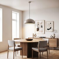Pendellampa Luz i beige - vit diffusor