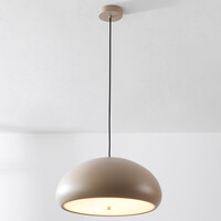 Pendellampa Luz i beige - vit diffusor