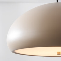 Pendellampa Luz i beige - vit diffusor