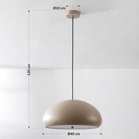 Pendellampa Luz i beige - vit diffusor