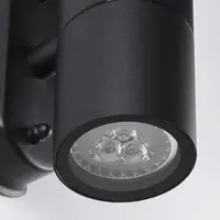 Badrumsvägglampa Olivia, 2-ljus - svart och rund