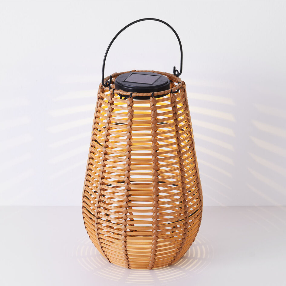 Solcellsdriven bordslampa Suya i rotting - med integrerad LED