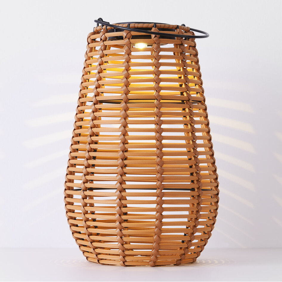 Solcellsdriven bordslampa Suya i rotting - med integrerad LED