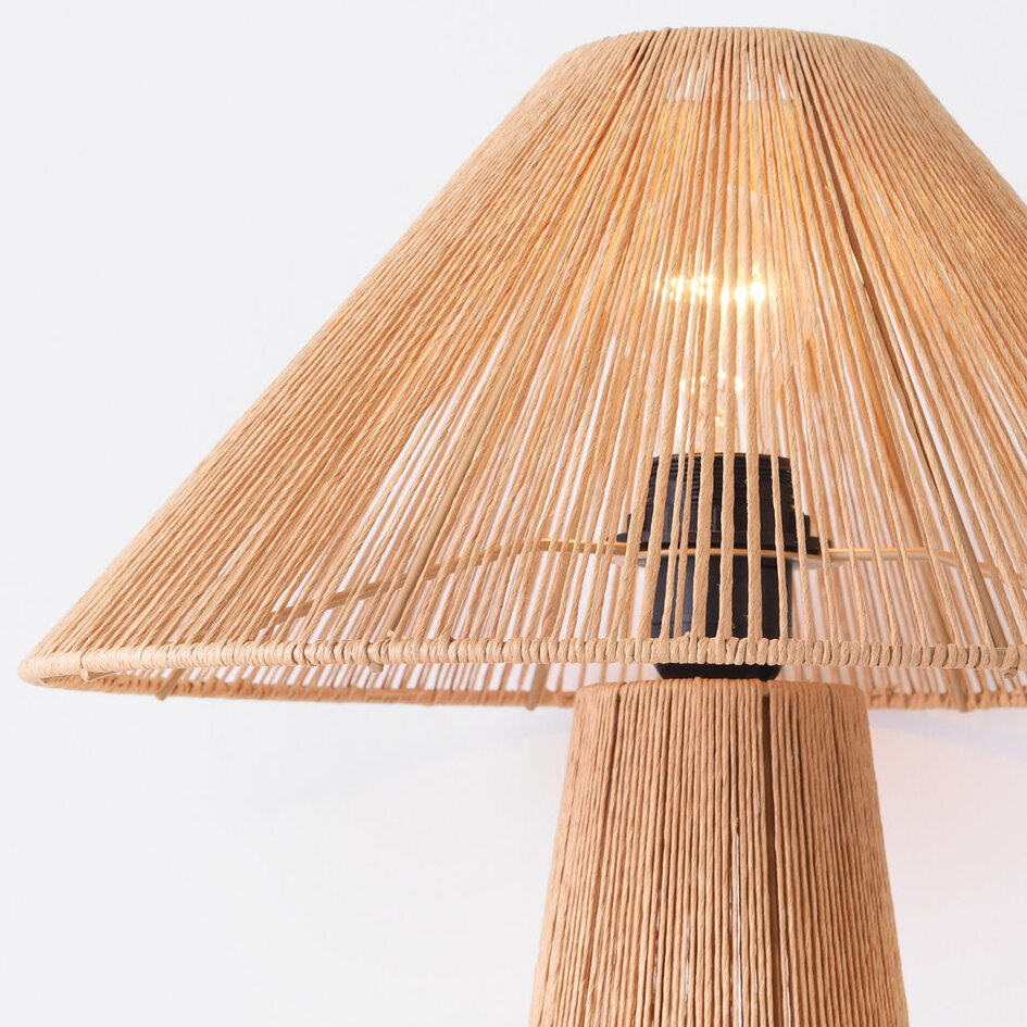 Bordslampa Naito i bohostil av flätade rep