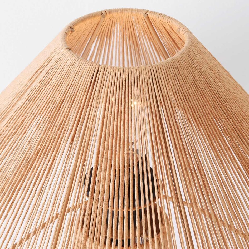 Boho bordslampa Naito av naturligt flätat rep