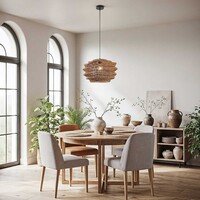 Pendellampa Kanso med flätad skärm - natur
