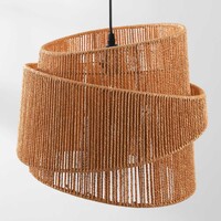 Pendellampa Arumo med flätad skärm i spiralform - khaki