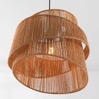 Pendellampa Arumo med flätad skärm i spiralform - khaki