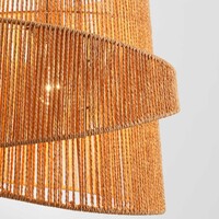 Pendellampa Arumo med flätad skärm i spiralform - khaki