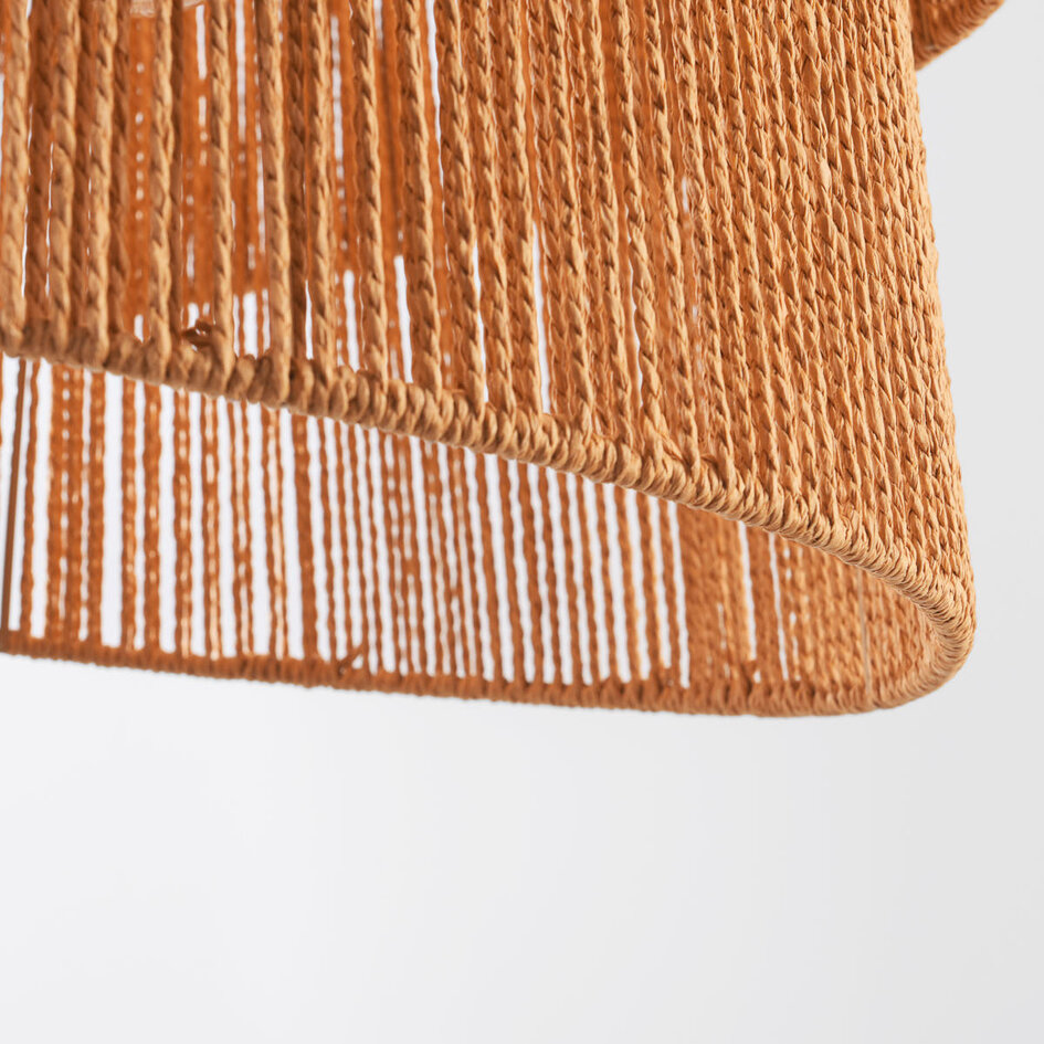Pendellampa Arumo med flätad skärm i spiralform - khaki