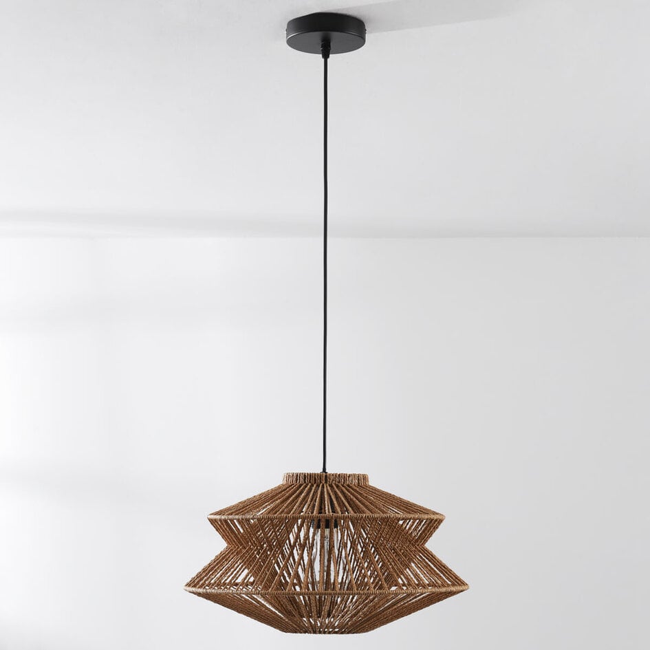 Boho-pendellampa Takea i flätat rep - brun