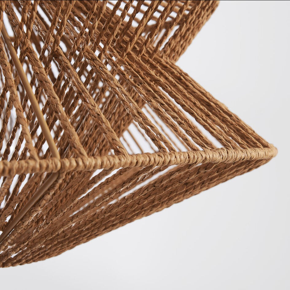 Boho-pendellampa Takea i flätat rep - brun