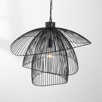 Design taklampa Oria svart med metallager