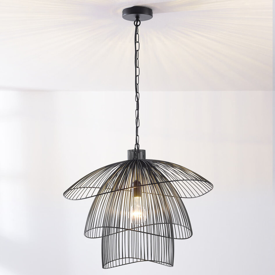 Design taklampa Oria svart med metallager