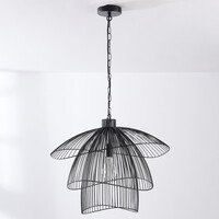 Design taklampa Oria svart med metallager