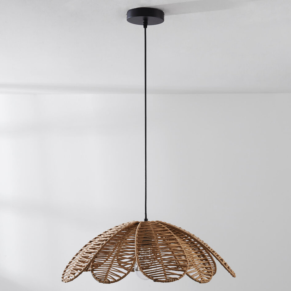 Boho-pendellampa Tawi med öppen skärm - khaki