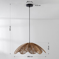 Boho-pendellampa Tawi med öppen skärm - khaki