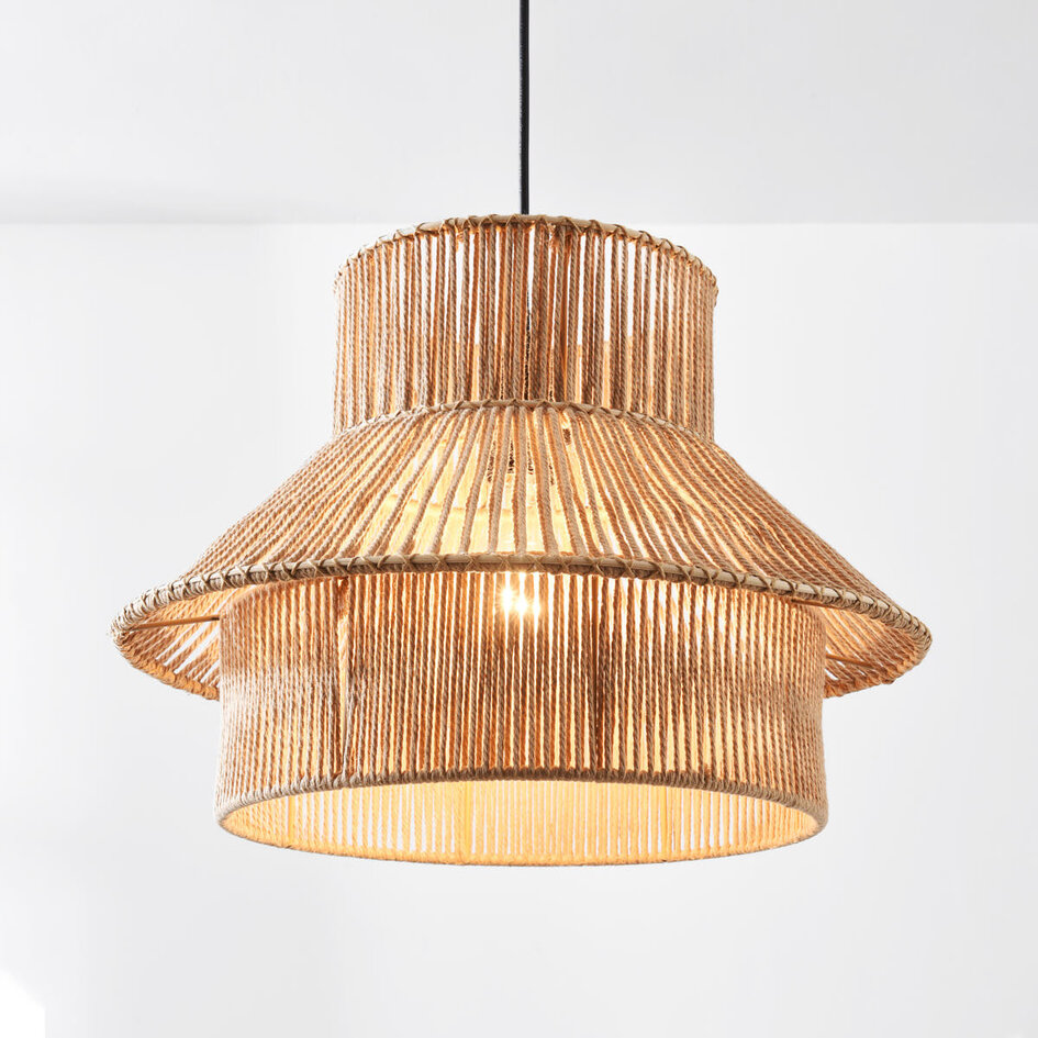 Boho taklampa Ramea av naturligt jutesnöre
