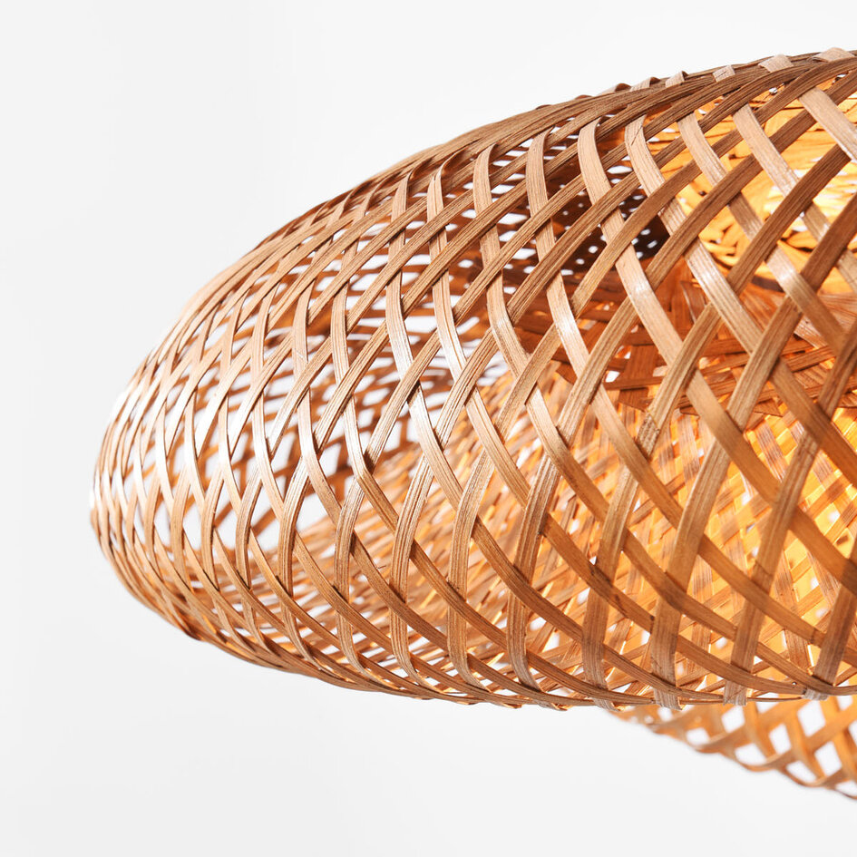 Bambu taklampa Texta med handflätad skärm Ø50 cm