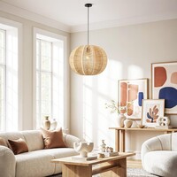 Pendellampa Pagna i rotting - handflätad med naturlig design