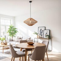 Pendellampa Filum i rotting med flätad skärm - natur