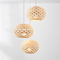 3-ljus rotting taklampa Canaba med flätad design