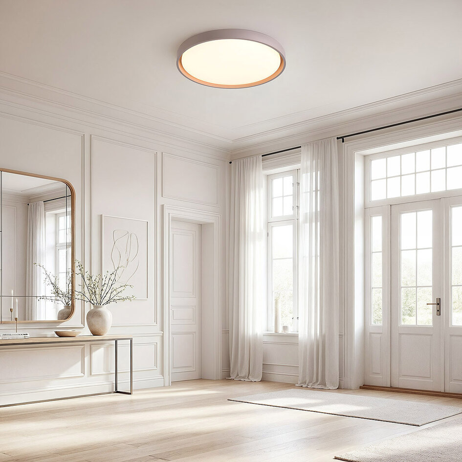 Taklampa Ricardo i taupe med integrerad LED, Ø41, 3-stegs dimbar