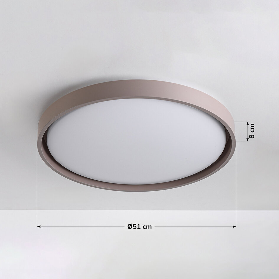 Taklampa Ricardo i taupe med integrerad LED, Ø41, 3-stegs dimbar
