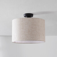 Modern taklampa Linho med rund tygskärm