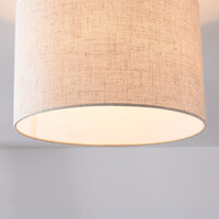 Modern taklampa Linho med rund tygskärm