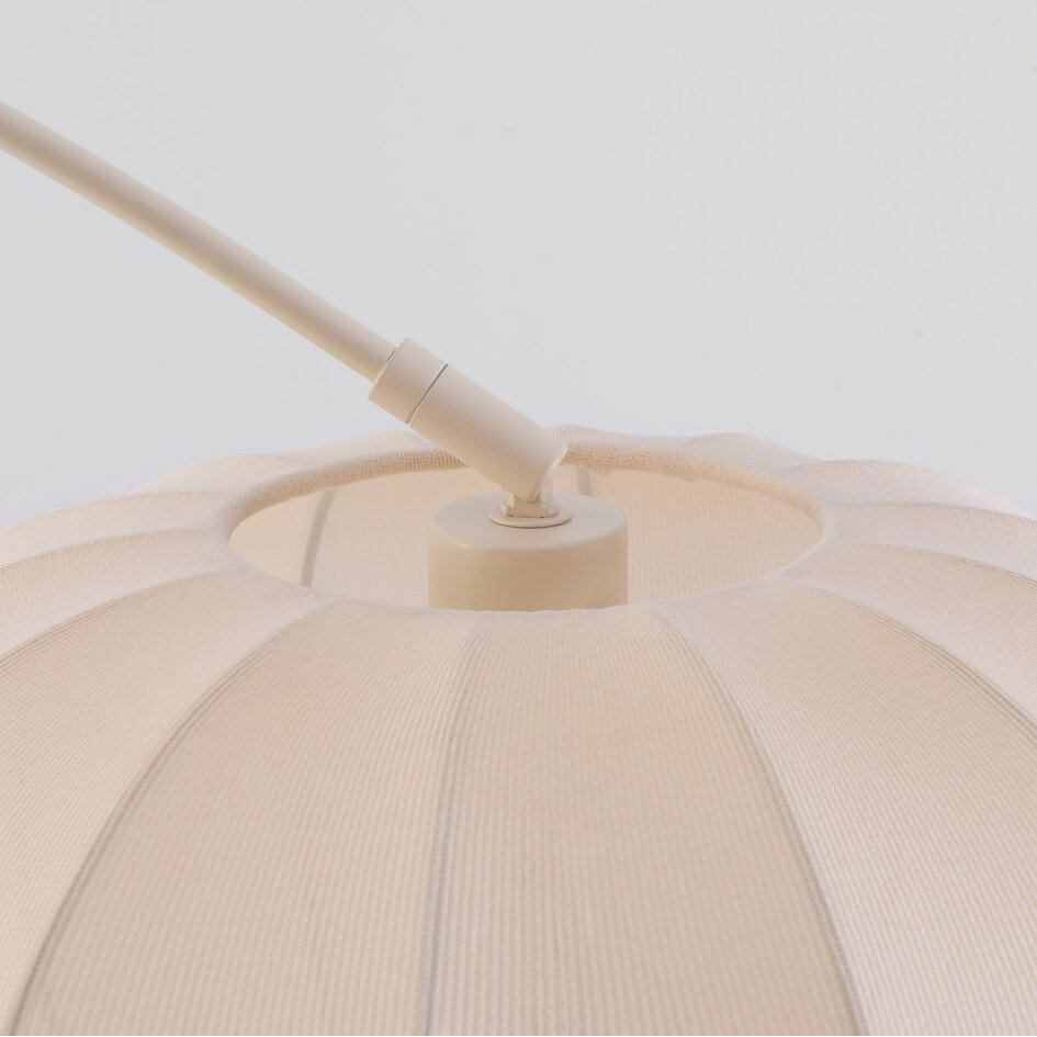 Båglampa Marell i Japandistil med tygskärm - beige