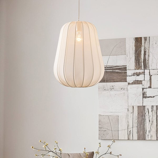 Pendellampa Mousa med droppformad skärm - ljusbeige