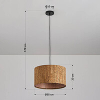 Designad pendellampa Koru i korkläder