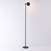 Golvlampa Zinc med uppladdningsbar läslampa, touchdimmer och integrerad LED - svart