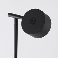 Golvlampa Zinc med uppladdningsbar läslampa, touchdimmer och integrerad LED - svart
