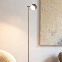 Golvlampa Zinc med uppladdningsbar läslampa, touchdimmer och integrerad LED - taupe