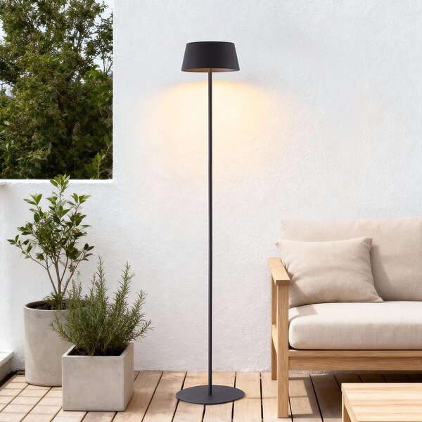 Stående utomhuslampa Rivet med solcellsdriven läslampa - svart med integrerad LED