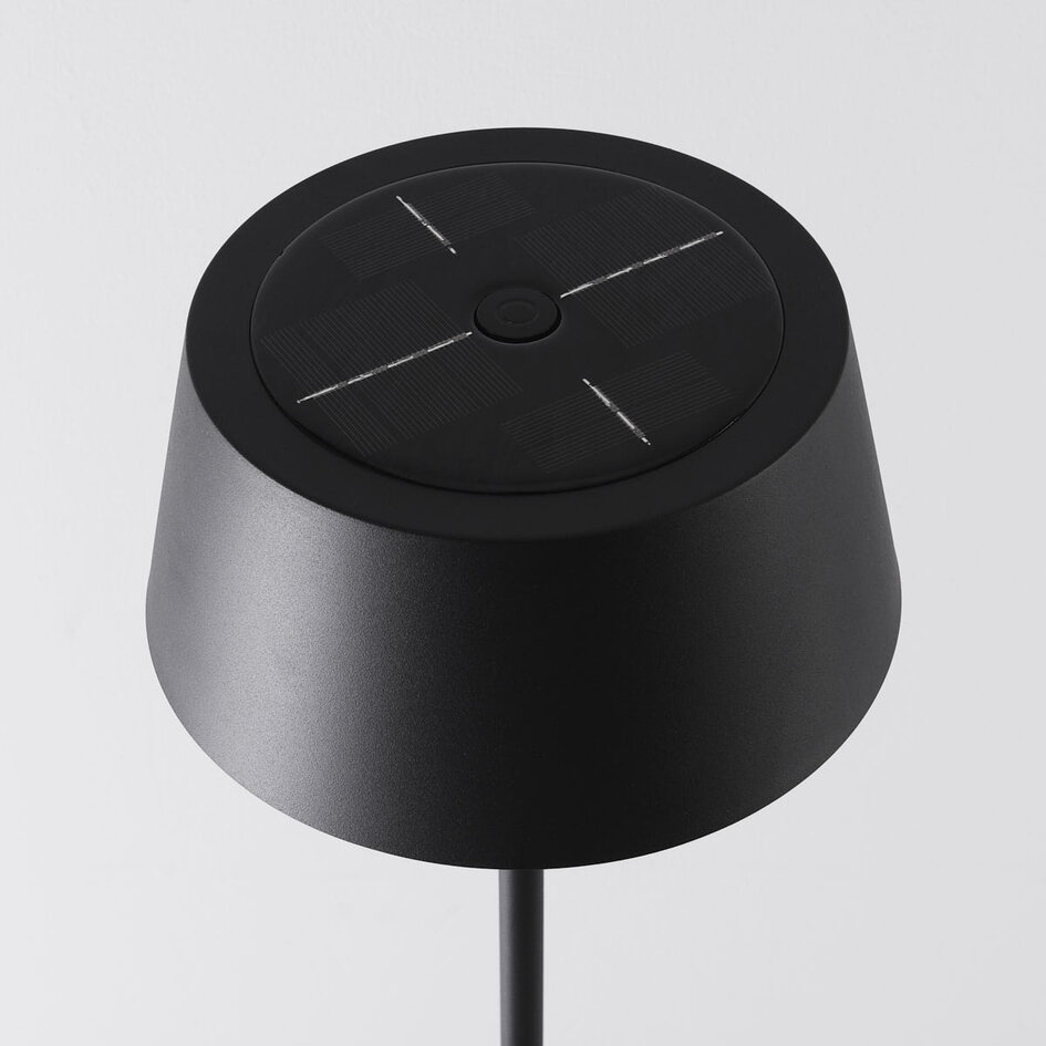 Stående utomhuslampa Rivet med solcellsdriven läslampa - svart med integrerad LED