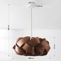 Pendellampa Weave i valnötsfanér - Ø60 cm