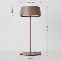 Uppladdningsbar bordslampa Auris i taupe med integrerad dimbar LED