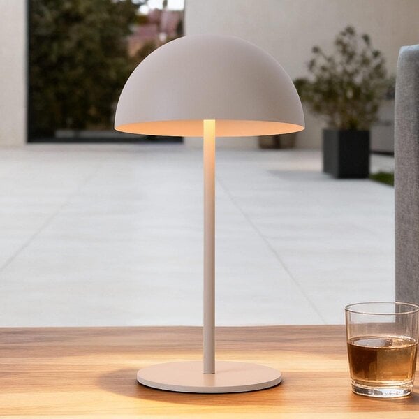 Uppladdningsbar bordslampa Vanta med svampdesign - beige med integrerad dimbar LED